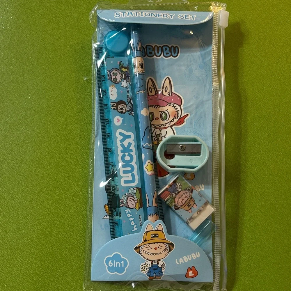 Blue Labubu Stationery Set